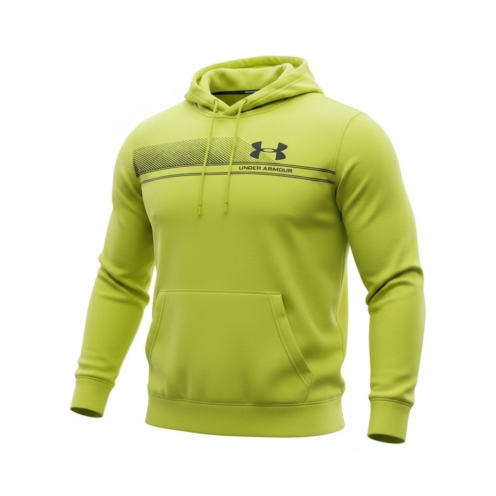 Under Armour Performance Hoodie Sweatshirt, Neon Green Men's M Fleece Pullover